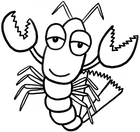 How to Draw Cartoon Lobsters with Easy Step by Step Drawing Tutorial