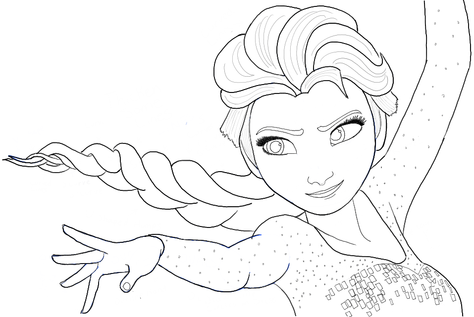 Finished Drawing of Elsa from Disney's Frozen Movie