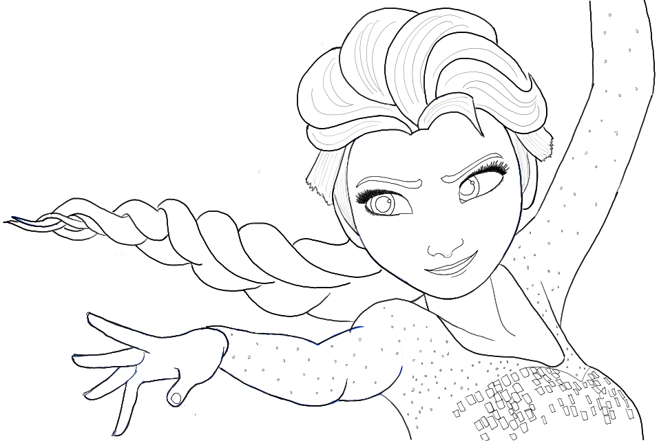 Gambar Draw Elsa Frozen Easy Step Drawing Finished Disney Movie Gambar ...