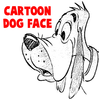 How to Draw Cartoon Dogs Face and Head in Easy Steps Lesson