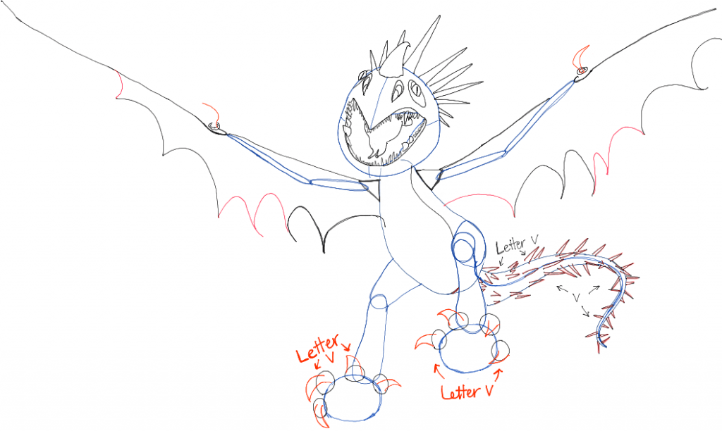 How to Draw Stormfly from How to Train Your Dragon 1 and 2 in Easy