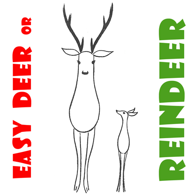 Featured image of post Easy Christmas Drawings Reindeer : Polish your personal project or design with these christmas reindeer transparent png images, make it even more personalized and more attractive.