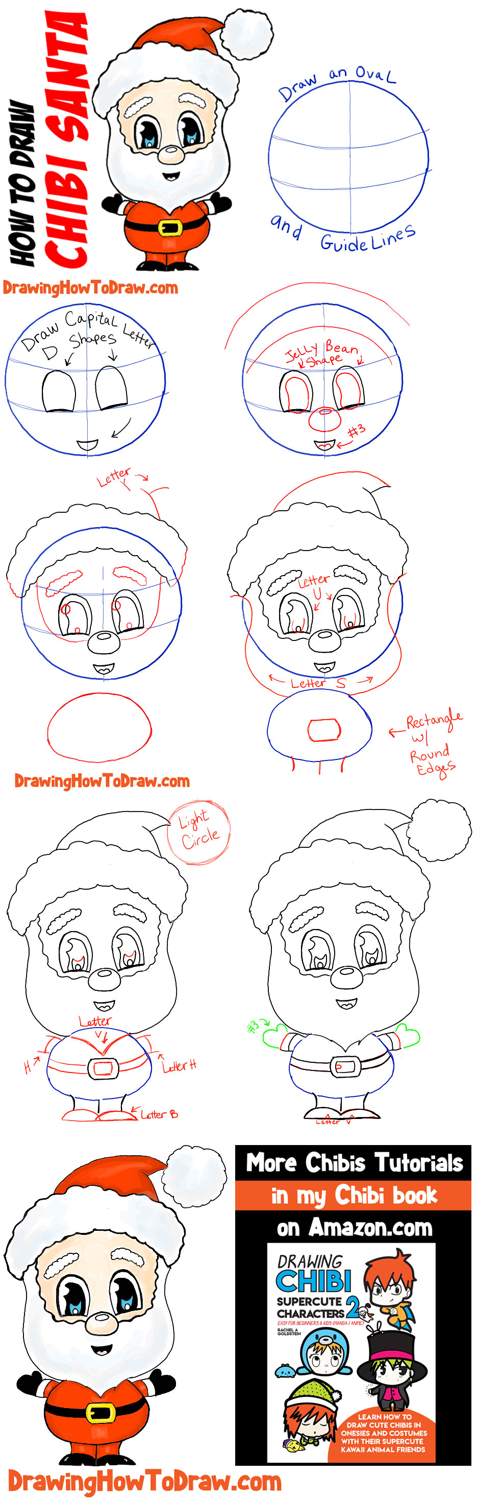 How to Draw Chibi Santa Claus Easy Step by Step Drawing Tutorial