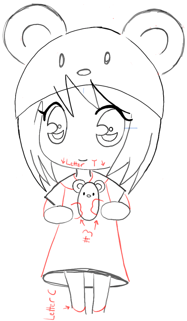 How To Draw A Chibi Girl With Cute Mouse Hat Easy Step By Step