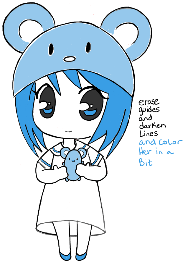 How to Draw a Chibi Girl with Cute Mouse Hat Easy Step by Step Drawing  Tutorial - How to Draw Step by Step Drawing Tutorials