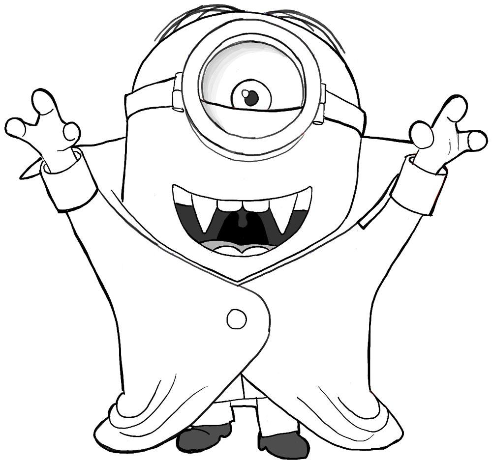 Finished Drawing of Stuart, the Minion, as a Vampire