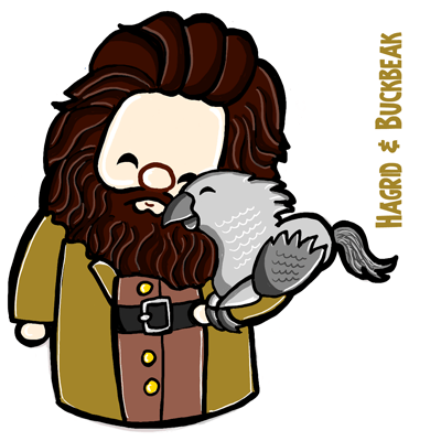 How to Draw a Cute Chibi Hagrid and Buckbeak from Harry Potter with Easy Steps Tutorial