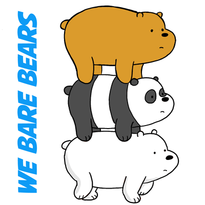 How to Draw Grizzly, Panda and Ice Bear from We Bare Bears Drawing Tutorial