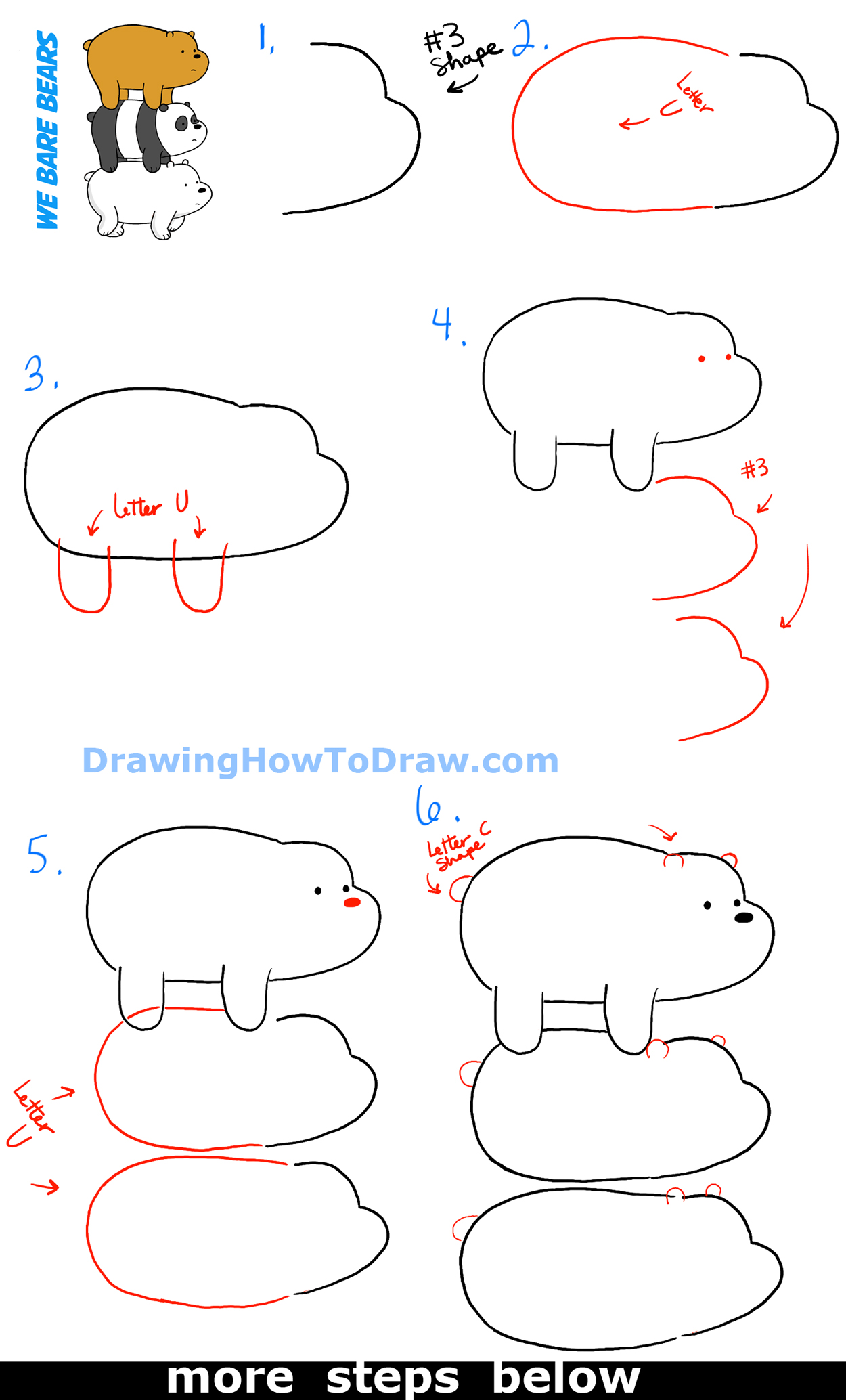 grizzly bear drawing step by step