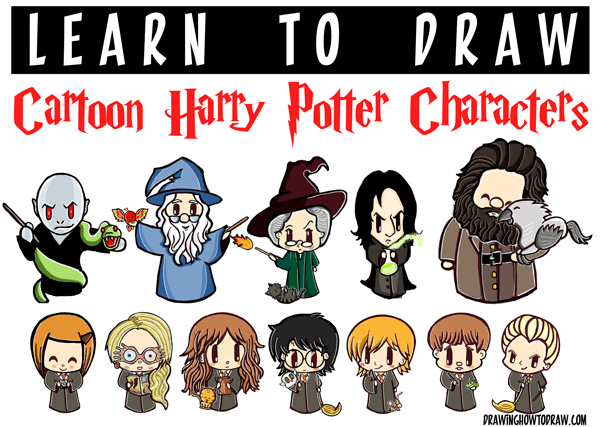 Huge Cartoon Harry Potter Characters Drawing Tutorial Guide