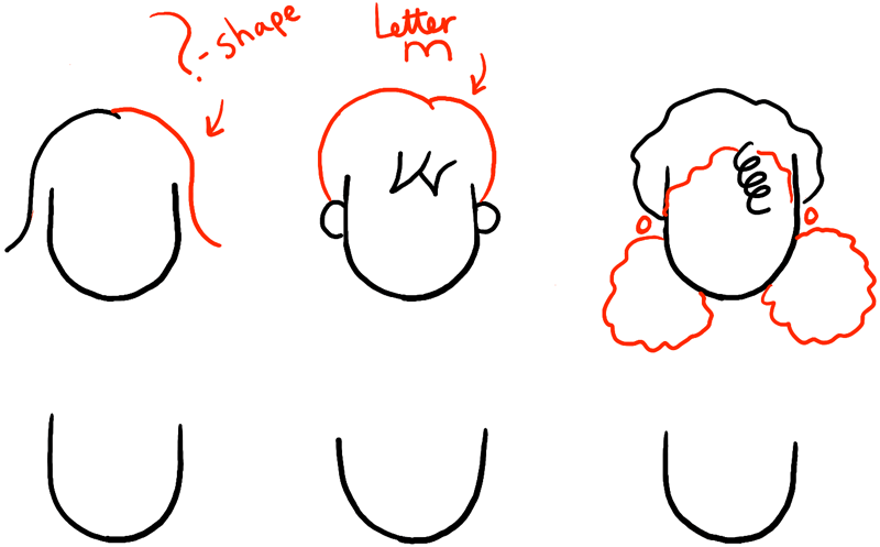 How to Draw Girls Hair Styles for Cartoon Characters ...