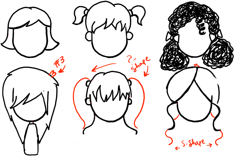 How to Draw Girls Hair Styles for Cartoon Characters Drawing Tutorial - How  to Draw Step by Step Drawing Tutorials