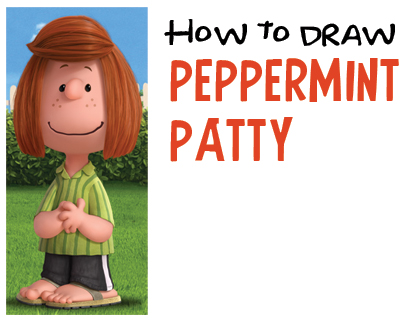 How to Draw Peppermint Patty from The Peanuts Movie Easy Step by Step Drawing Tutorial