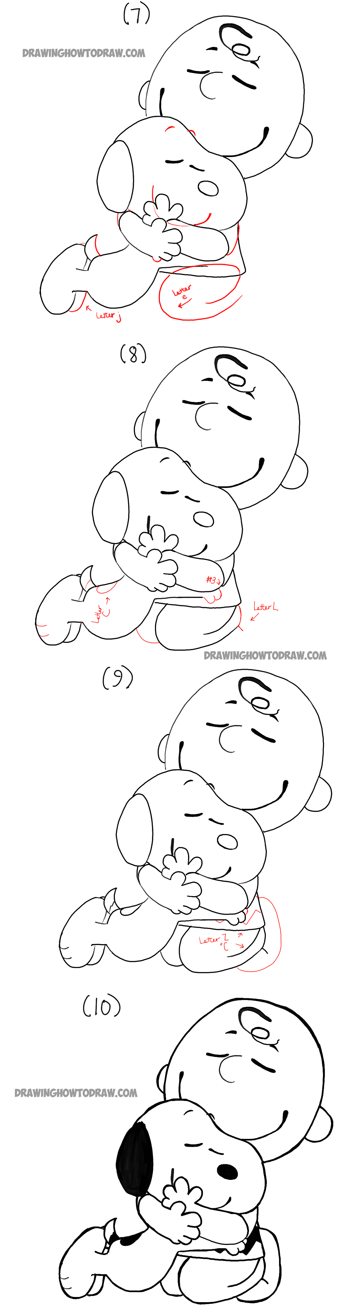 How to Draw Snoopy and Charlie Brown from The Peanuts Movie Step by Step Drawing Tutorial