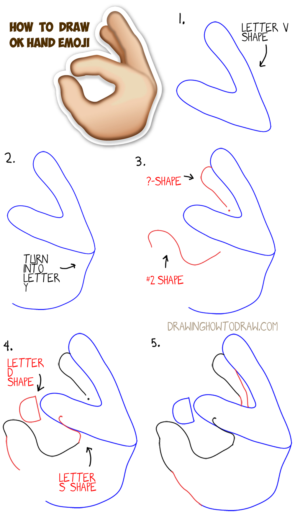 How To Draw Ok Hand Emoji With Easy Steps Drawing Lesson How To Draw Step By Step Drawing Tutorials