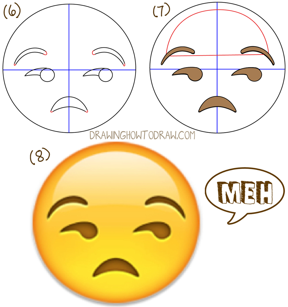 How To Draw Unamused Emoji Face Or Meh Face With Easy Drawing Tutorial How To Draw Step By Step Drawing Tutorials