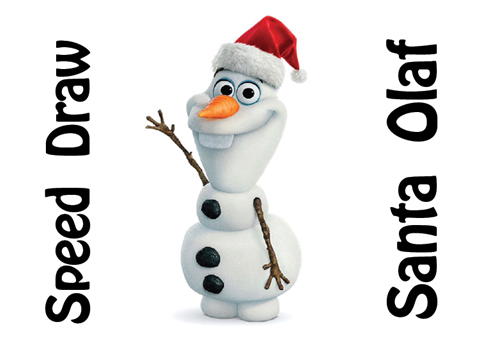 learn how to draw olaf with a santa hat