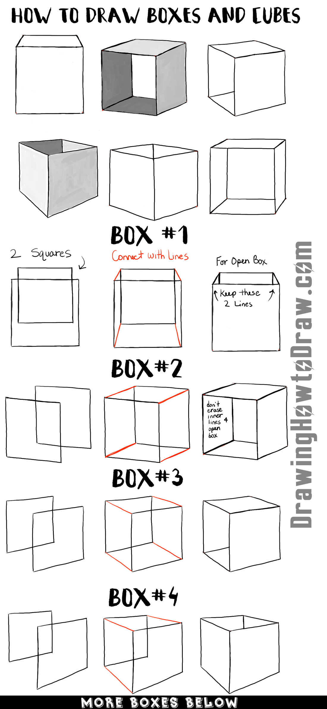 How to Draw a Box : Step by Step, Drawing