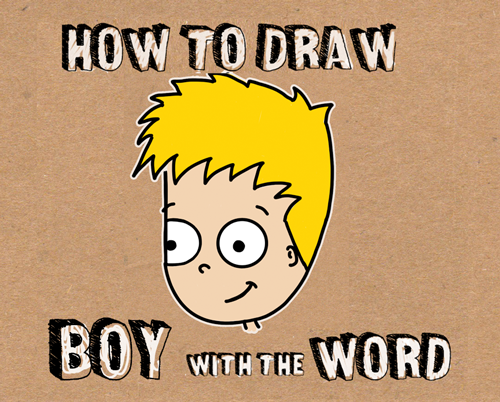 How to Draw Cartoon Boy from Word Boy Lesson for Children
