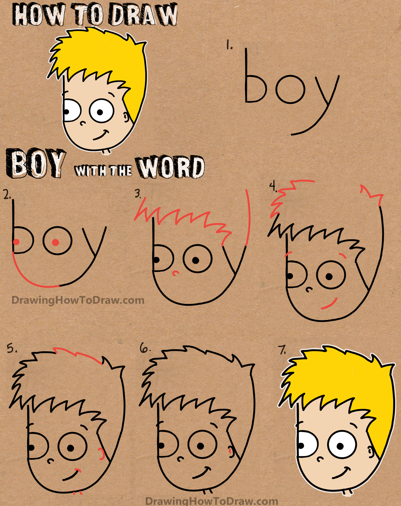 Little Boy Drawing - How To Draw A Little Boy Step By Step