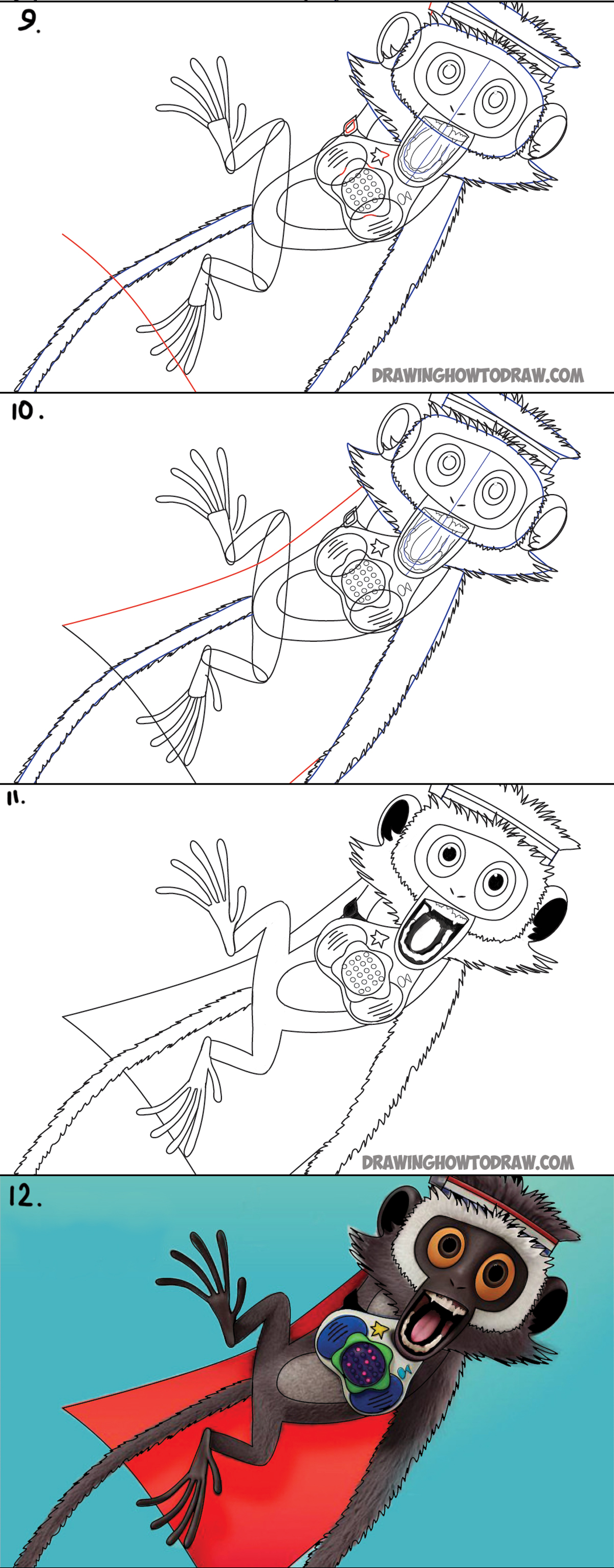 how to draw steve the monkey from cloudy with a chance of meatballs drawing tutorial
