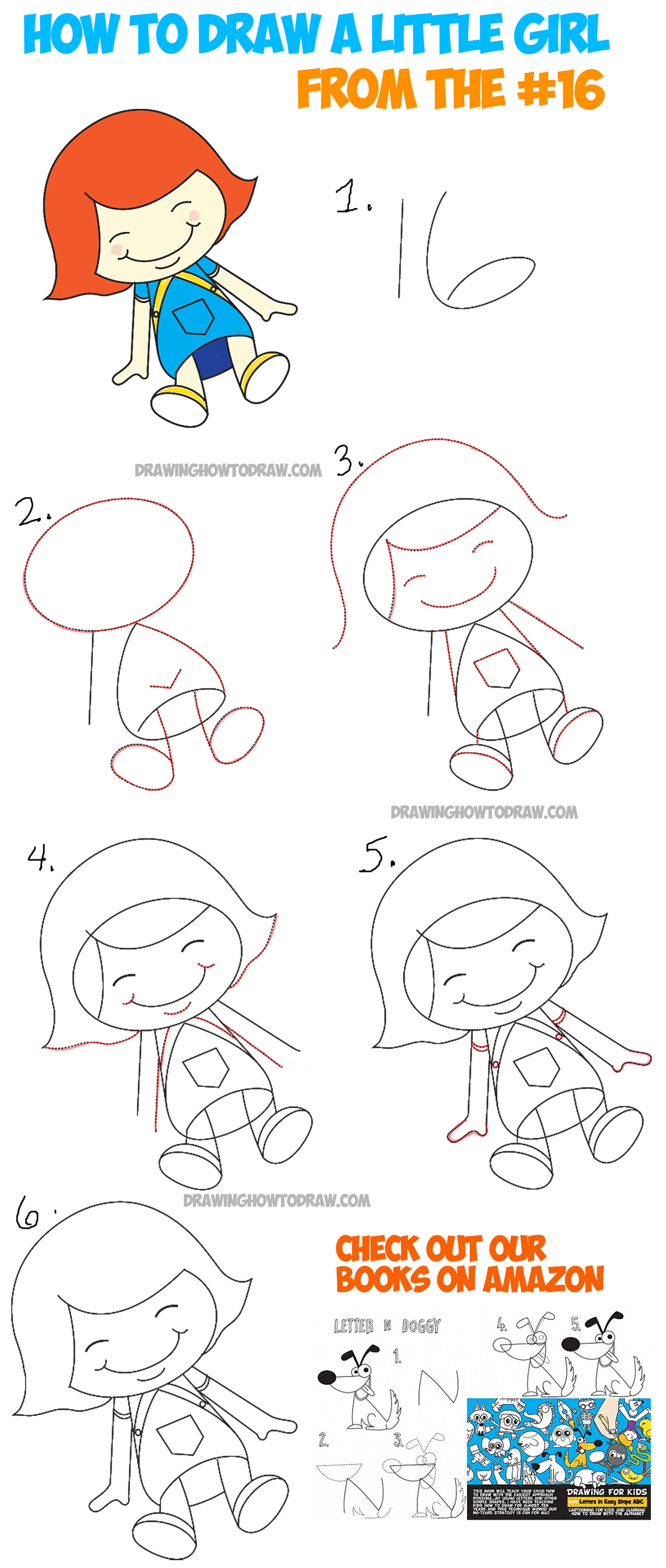 How to Draw a Cartoon Girl - Really Easy Drawing Tutorial