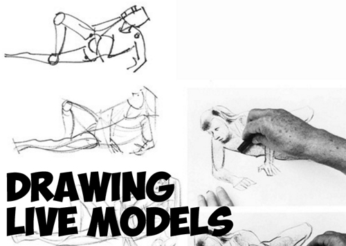 Drawing Live Models and How to Get the Best Poses : Quick Sketches with Charcoal