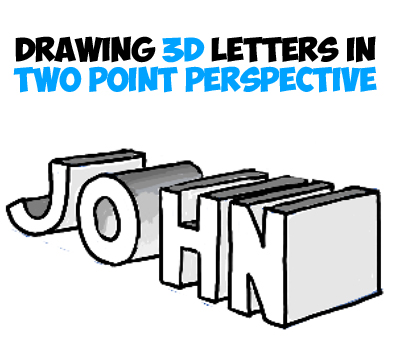 How to Draw 3D Letters with 2 point angular perspective