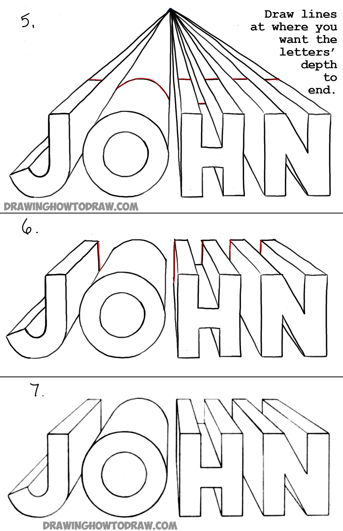 How to Draw 23D Letters in One Point Perspective - Perspective