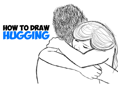 How to draw sketch of a couple hugging // Girlfriend and Boyfriend