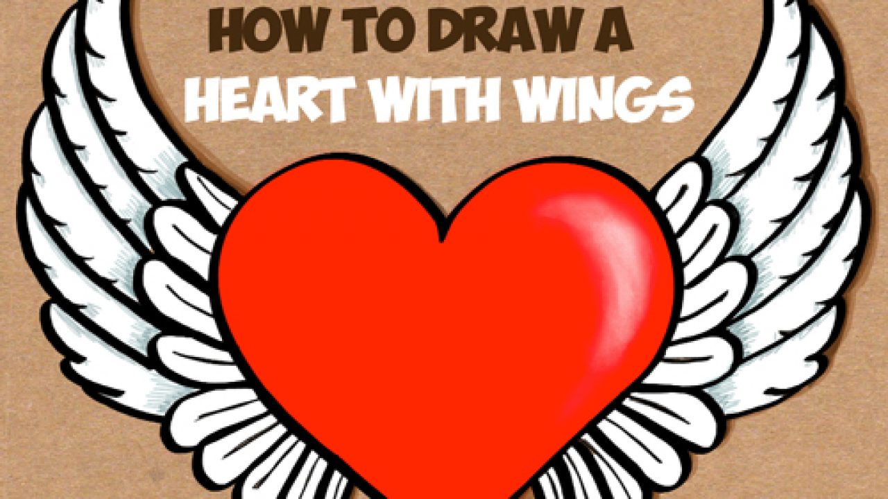 How To Draw A Heart With Wings Easy Step By Step Drawing Tutorial How To Draw Step By Step Drawing Tutorials