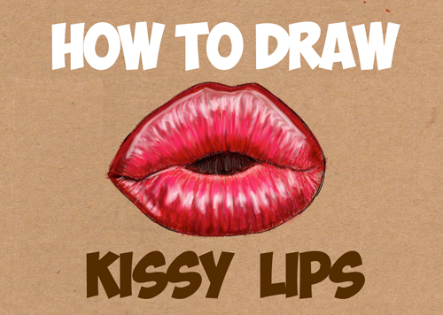 How to Draw Kissy Kissing Puckering Sexy Lips - How to Draw Step ...
