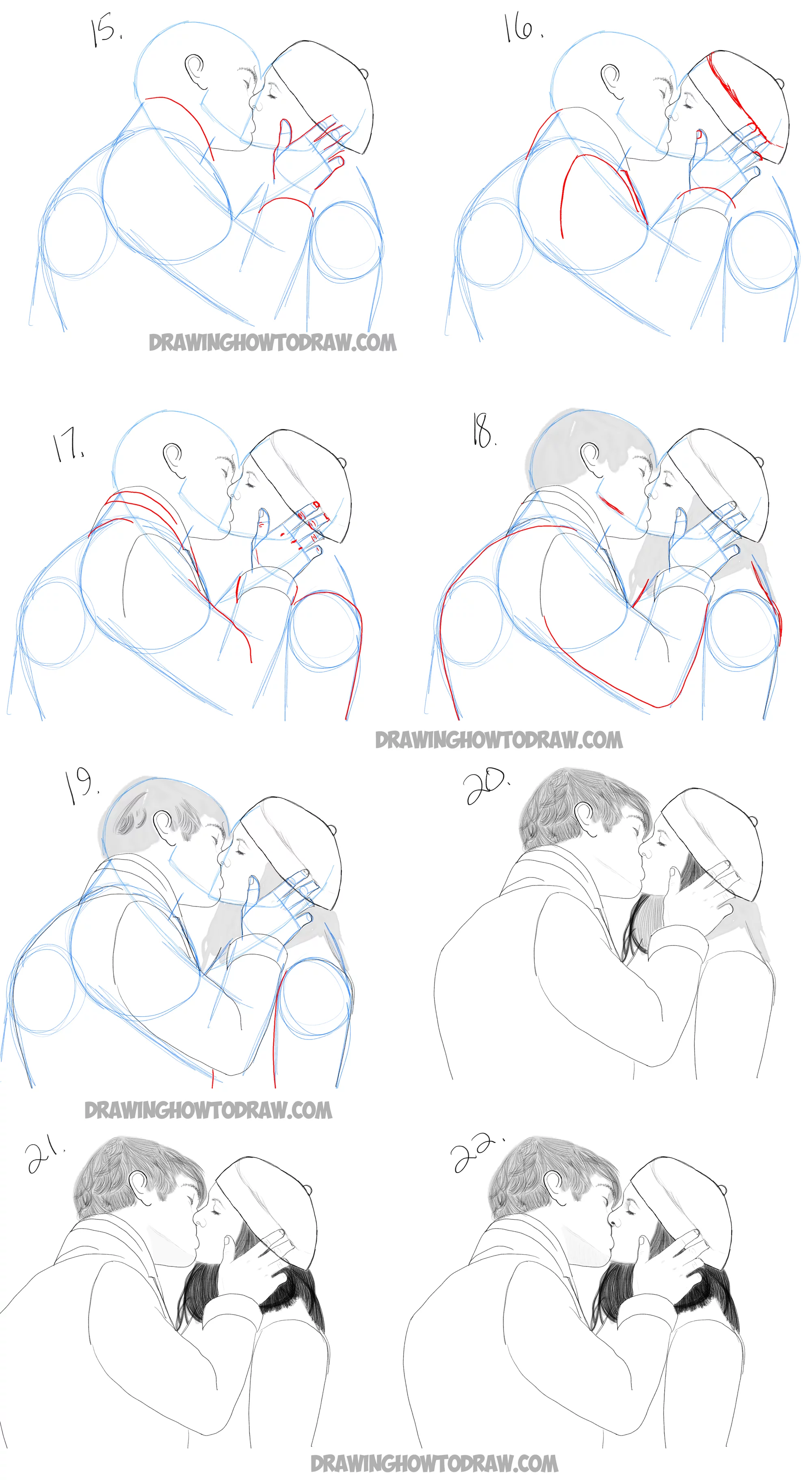 How to Draw People Kissing (Easy) 🙈 Sexy Couple Poses 