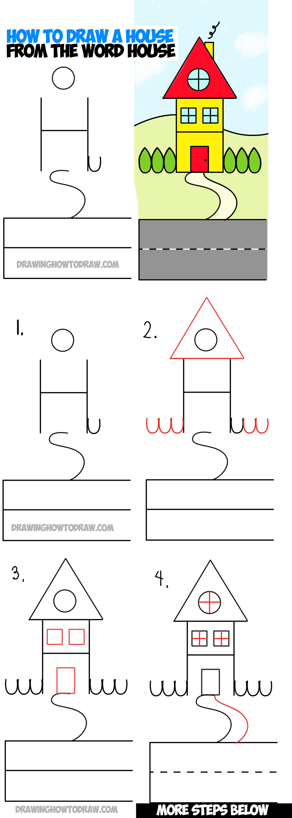 How to Draw a House for Kids House Drawing for Kids