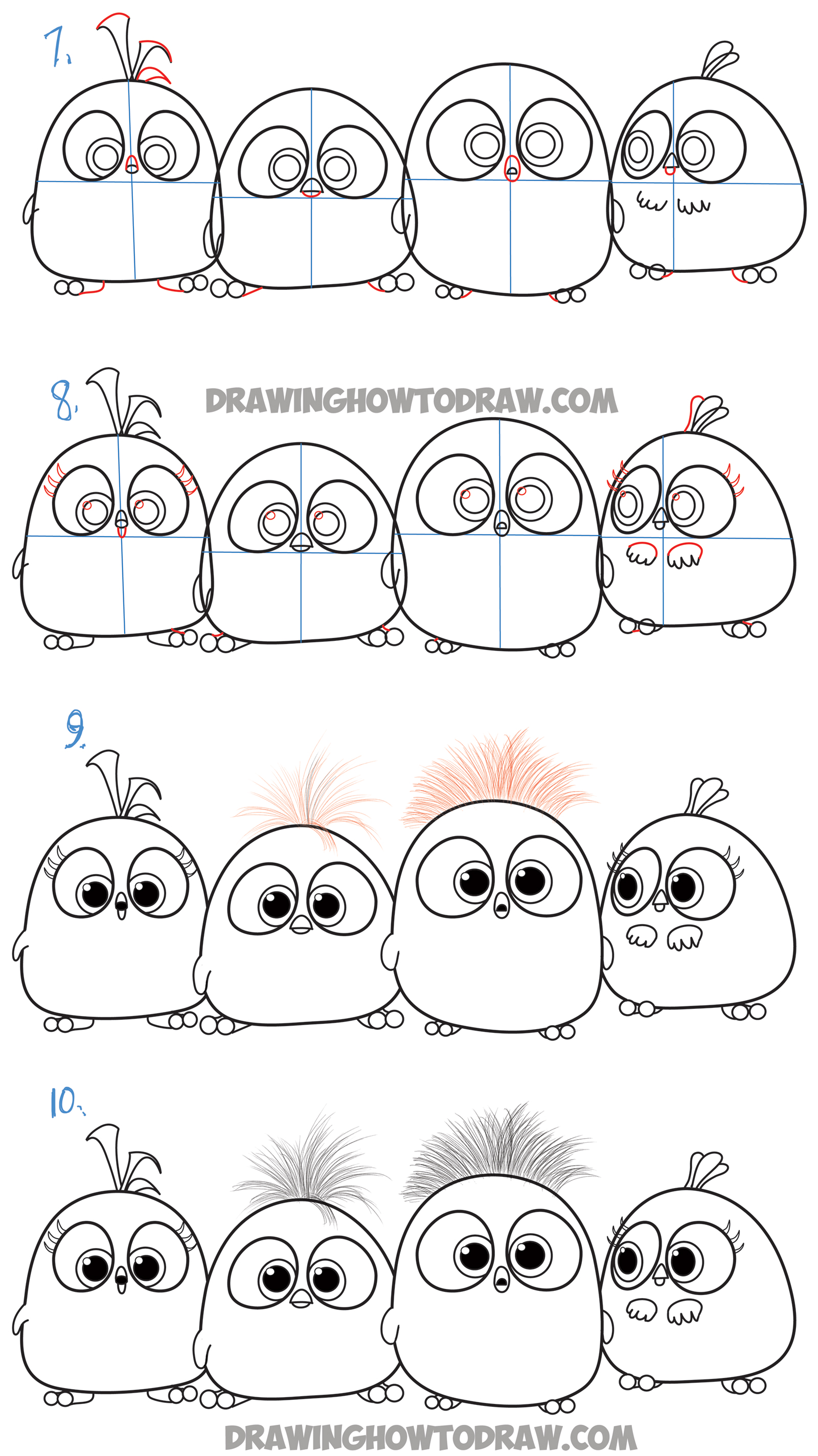 learn how to draw baby birds from the angry birds movie in easy steps