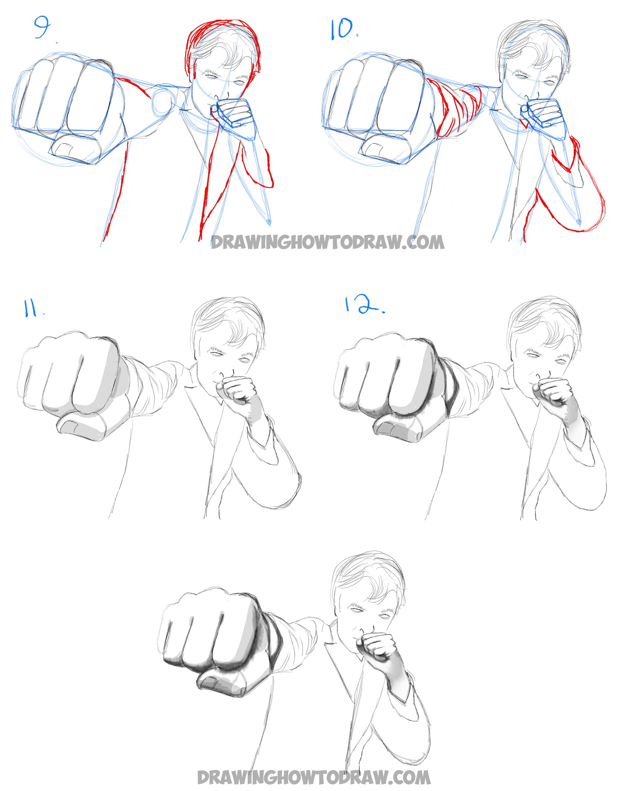 How to Draw Foreshortened Hands and Fists