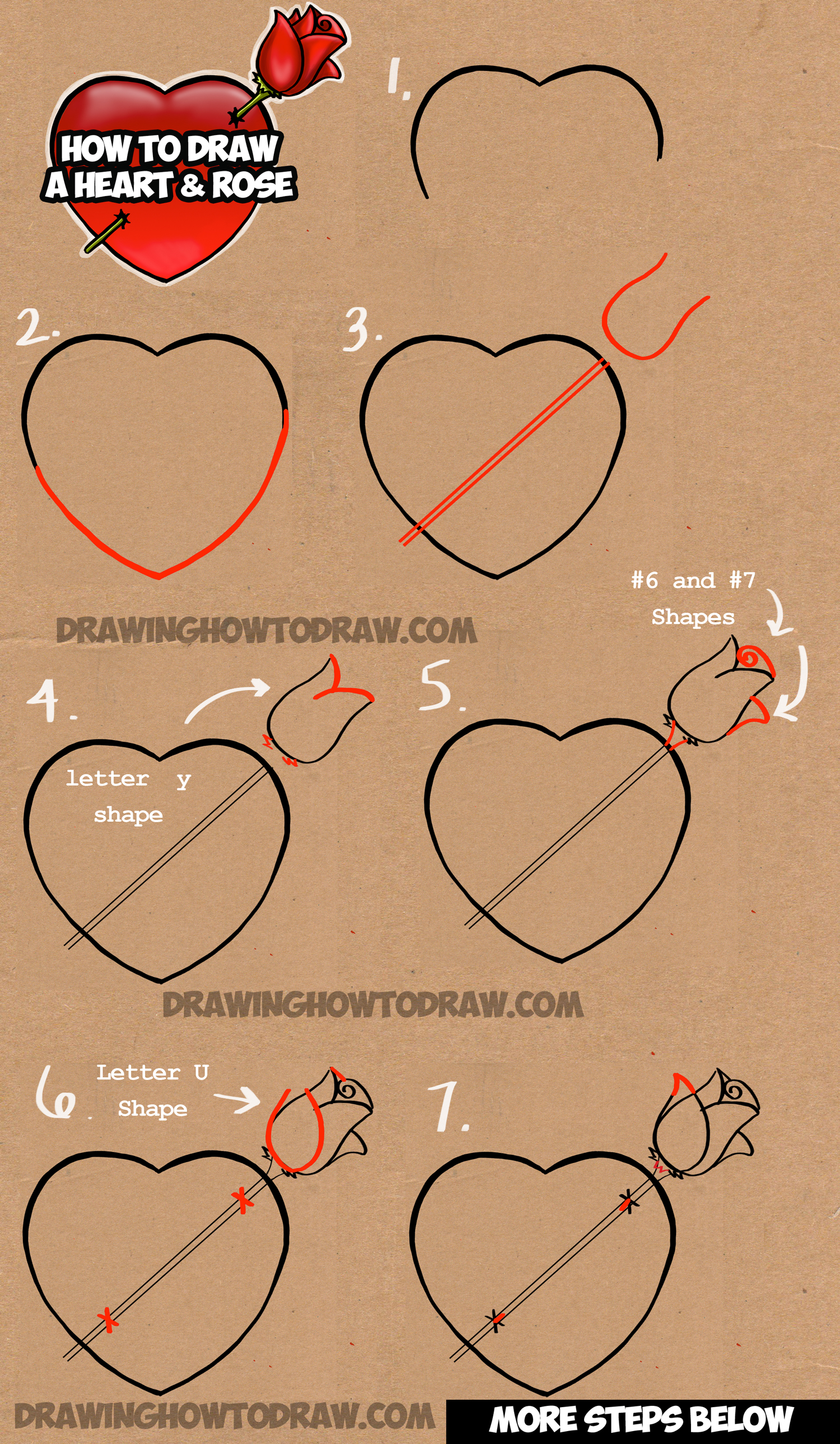 Easy, Step-by-step Rose Drawing for Kids - Really Easy Drawing Tutorial