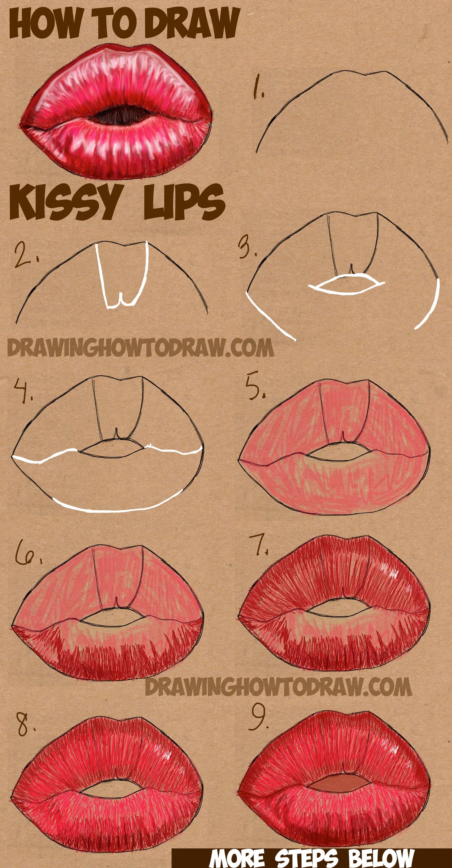 How To Draw Kissy Kissing Puckering Sexy Lips How To Draw Step By Step Drawing Tutorials Learn how to draw fruit simply by following the steps outlined in our video lessons. how to draw kissy kissing puckering