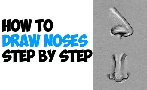 How To Draw Noses From The Side And Front View Drawing And Shading Noses Tutorial How To Draw Step By Step Drawing Tutorials