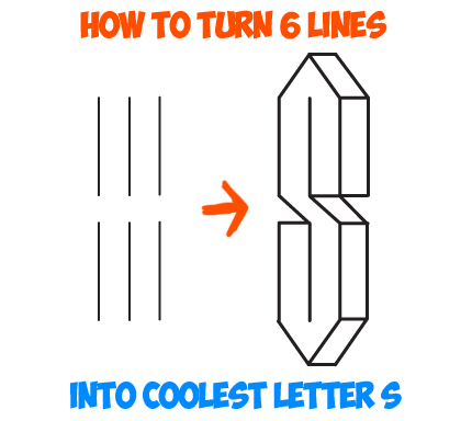 Learn How to Turn 6 Lines into The Coolest Letter S – Easy Step by Step  Drawing Tutorial for Kids