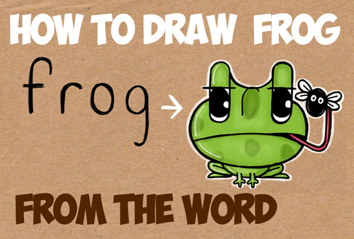 learn how to draw cartoon frogs simple step by step word toons lesson for kids