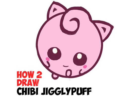 Learn How to Draw Cute Baby Chibi JigglyPuff from Pokemon in Simple Step by Step Drawing Lesson