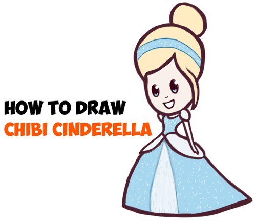 How to draw cute baby chibi Cinderella Disney Princesses