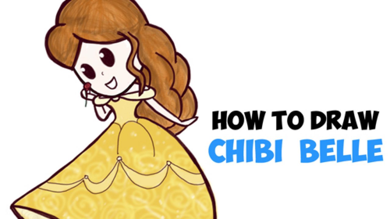 How to Draw Cute Baby Chibi Belle from Beauty and the Beast - Easy Tutorial  - How to Draw Step by Step Drawing Tutorials