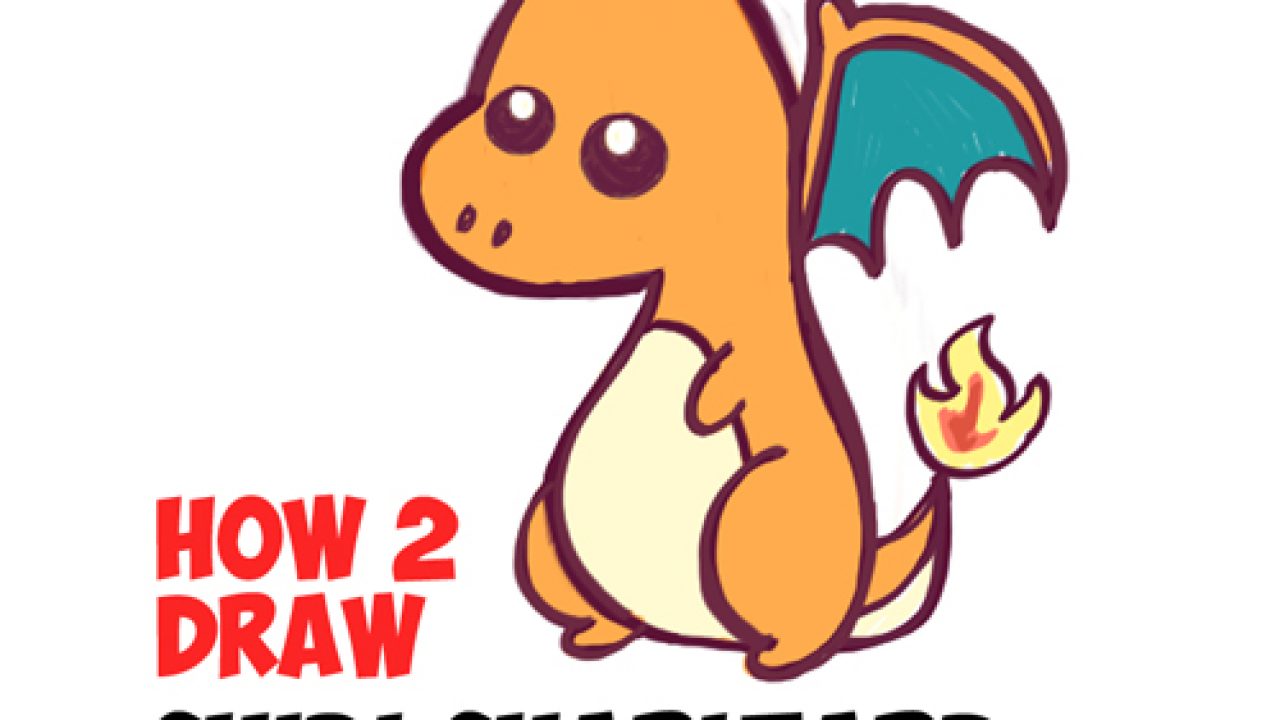 How to Draw a Cute Baby Chibi Charizard from Pokemon in Easy Steps ...