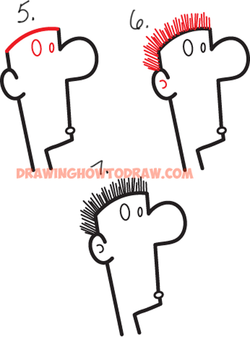 How to draw cartoon boy or man from a ? mark shape