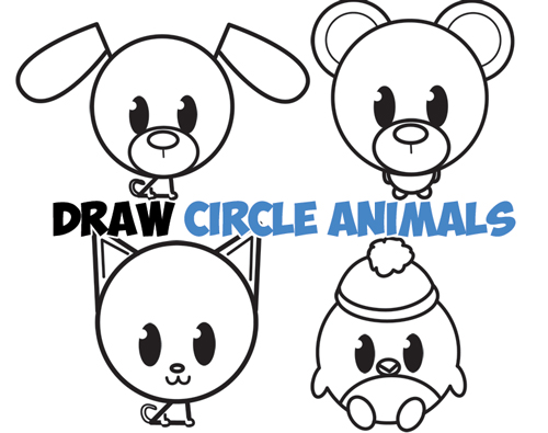 huge guide to drawing circle animals and creatures