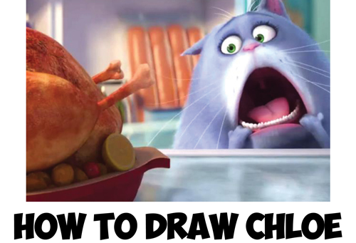 Learn How to Draw Chloe the Cat from The Secret Life of Pets : Simple Step by Step Drawing Lesson for Kids