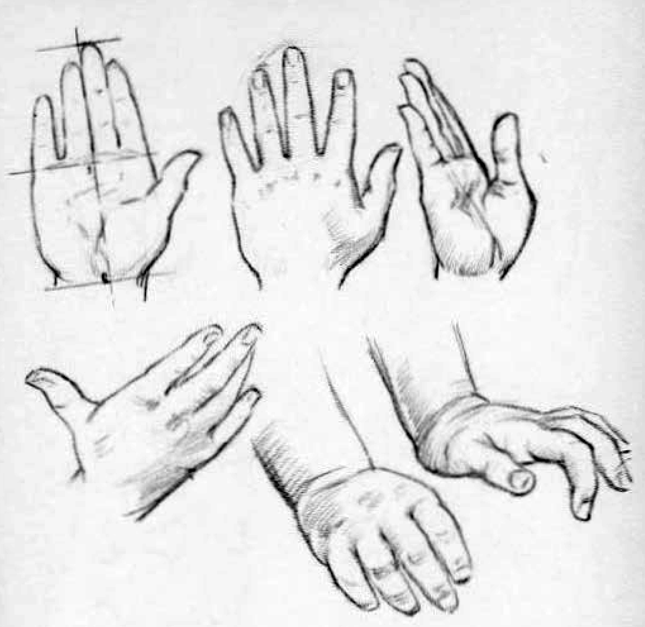 Simple Sketch Of A Hand Drawing 