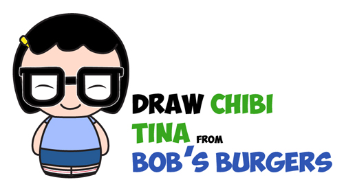 How to Draw Chibi Kawaii Tina from Bob's Burgers Easy Step by Step Drawing Tutorial